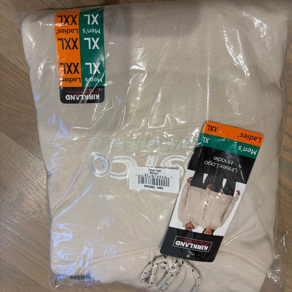Costco Unisex logo Hoodie - Cream Color - NWT - Picture 4 of 4